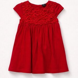 Baby Gap Red knit textured appliqués holiday dress cap sleeve size 2T